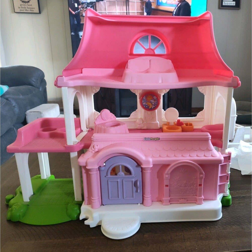 Fisher Price Little People Happy Sounds Home Sweet Home Dollhouse~Works~2 figure